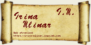 Irina Mlinar vizit kartica